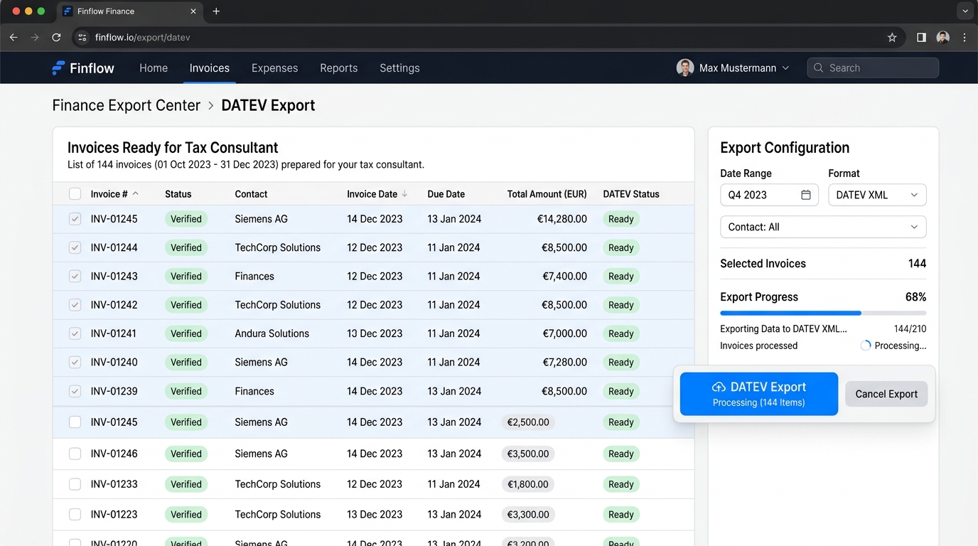 DATEV- & CSV-Schnittstelle